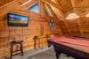 Loft with game room: TV, pool table, & arcade game Loft with game room: TV, pool table, & arcade game