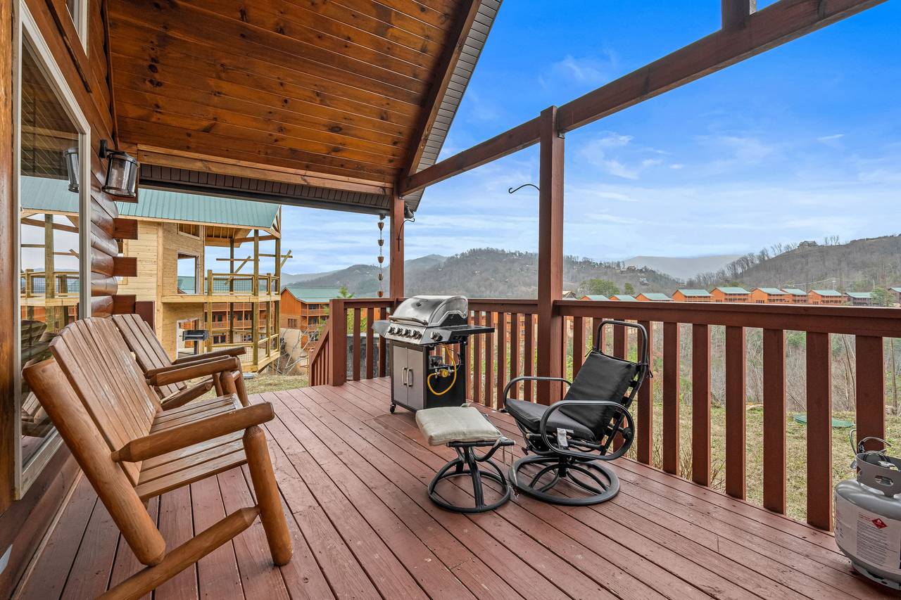 Outdoor gas grill and deck seating Outdoor gas grill and deck seating