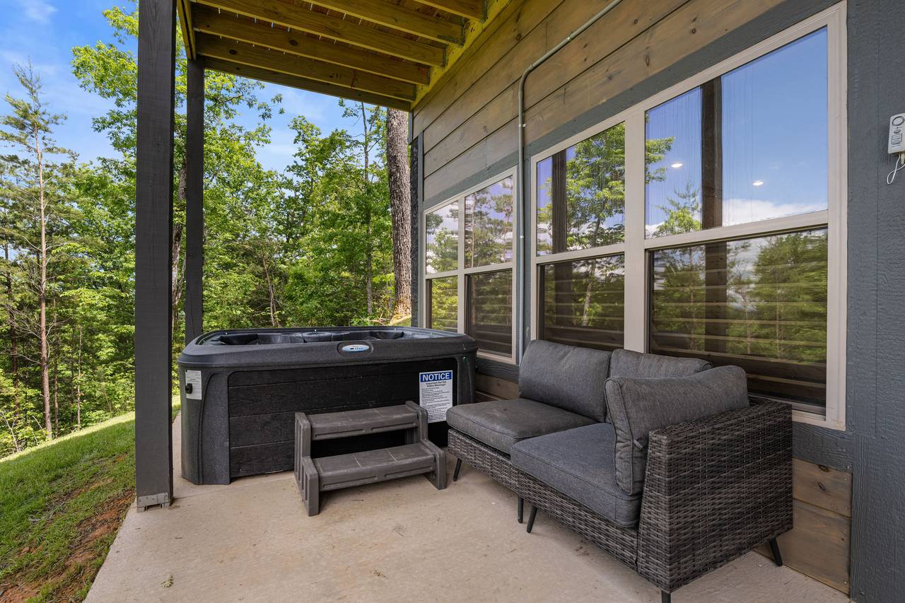 Relaxing Outdoor Hot Tub With Mountain Air Relaxing Outdoor Hot Tub With Mountain Air