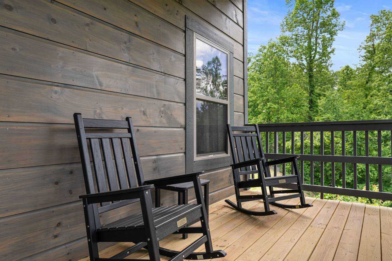 Covered Deck With Seating and Scenic Views Covered Deck With Seating and Scenic Views