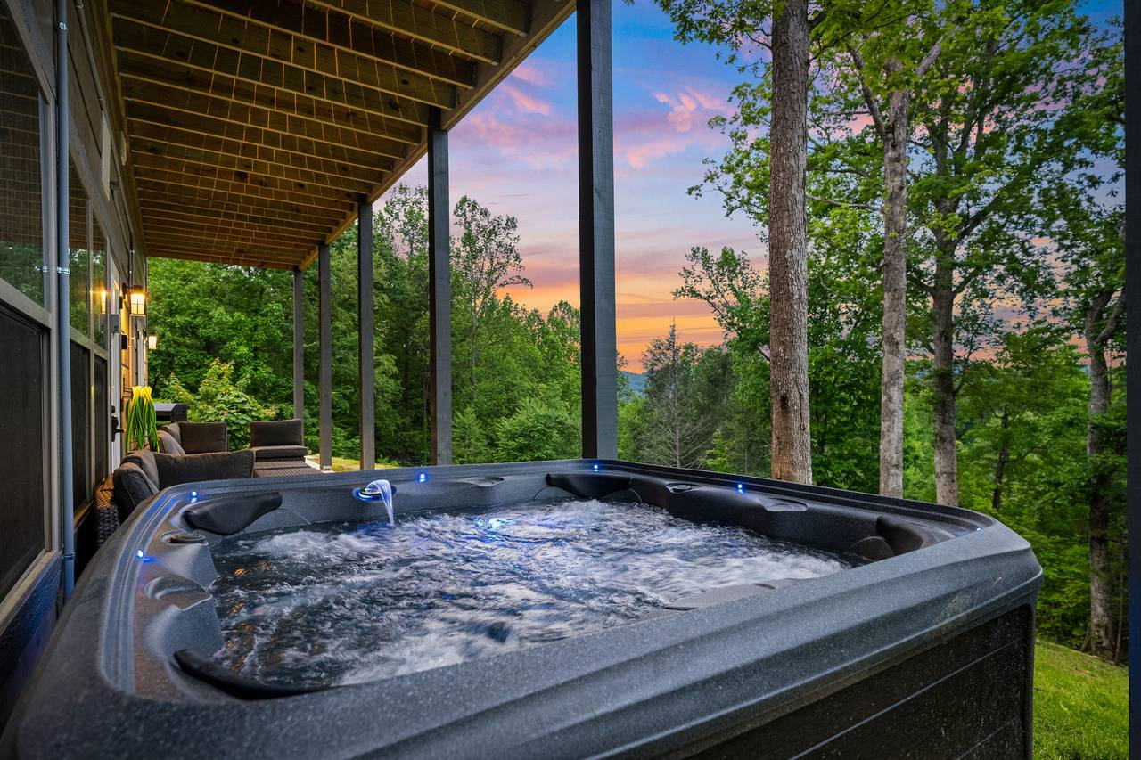 Relaxing Outdoor Hot Tub With Fresh Mountain Air Relaxing Outdoor Hot Tub With Fresh Mountain Air