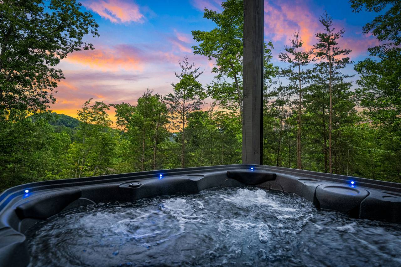 Relaxing Outdoor Hot Tub With Fresh Mountain Air Relaxing Outdoor Hot Tub With Fresh Mountain Air