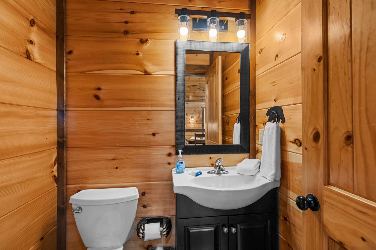 Half bath on the main level Half bath on the main level