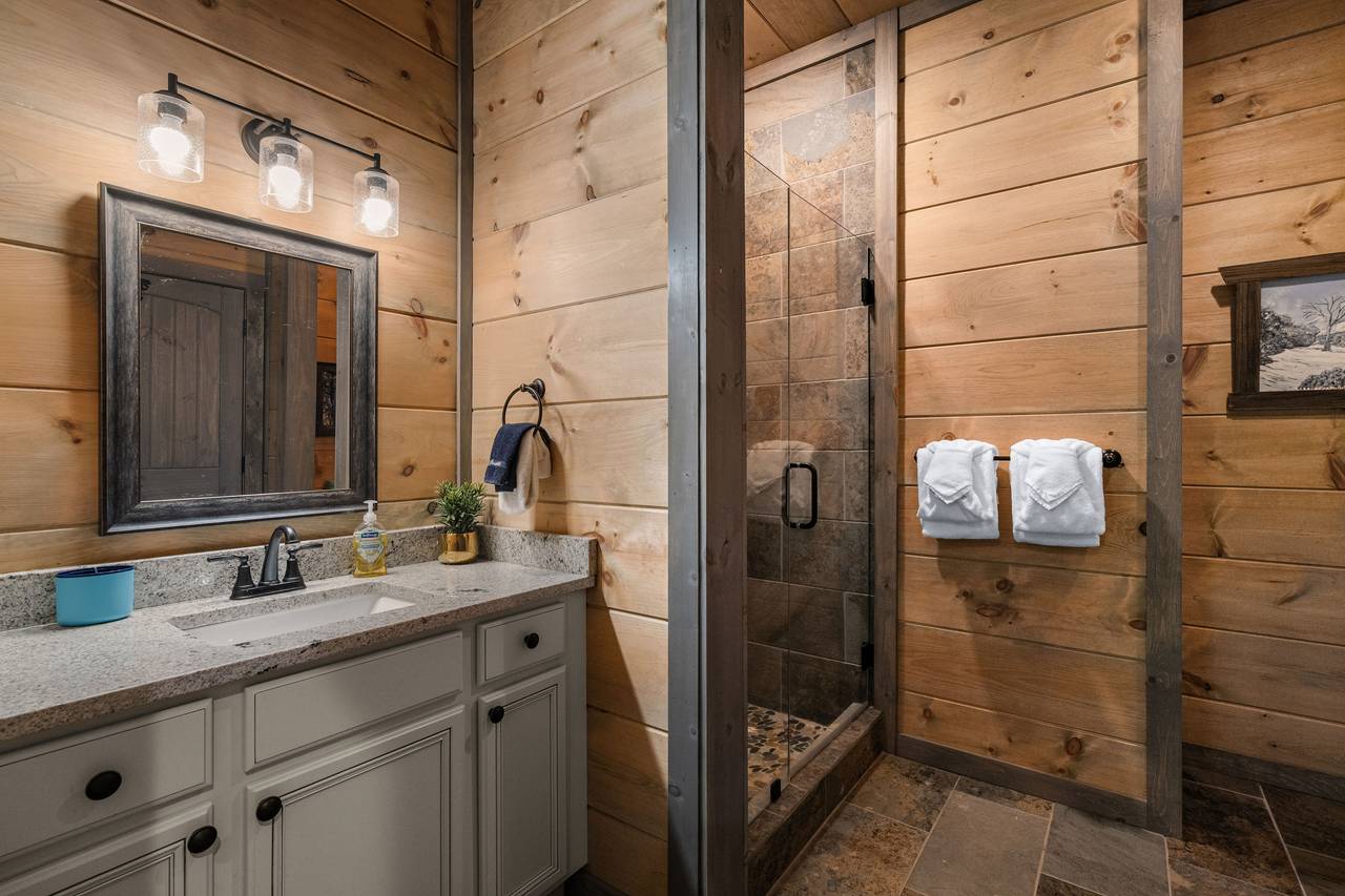 Private ensuite bath with modern and spacious walk-in shower Private ensuite bath with modern and spacious walk-in shower