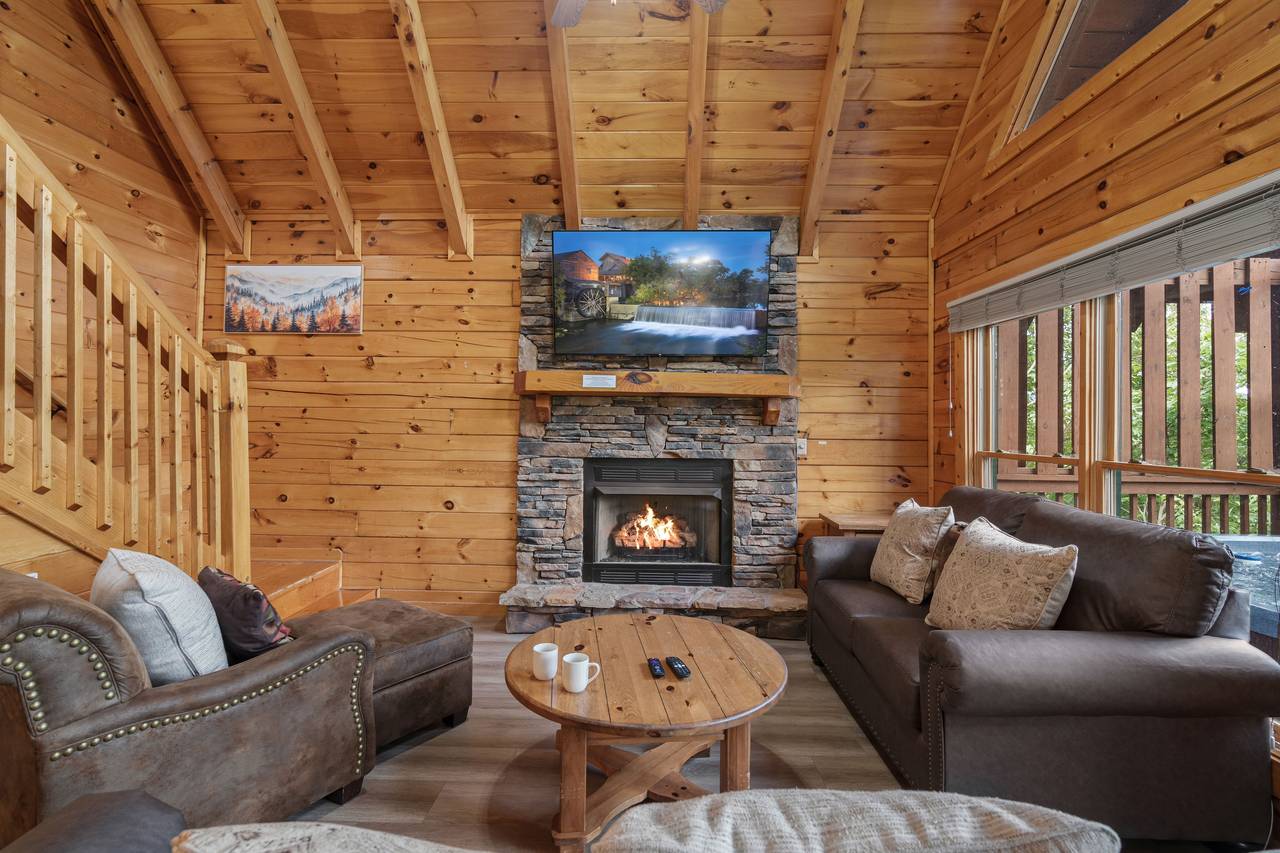 Gas fireplace adds warmth to the living room’s ambiance. Gas fireplace adds warmth to the living room’s ambiance.