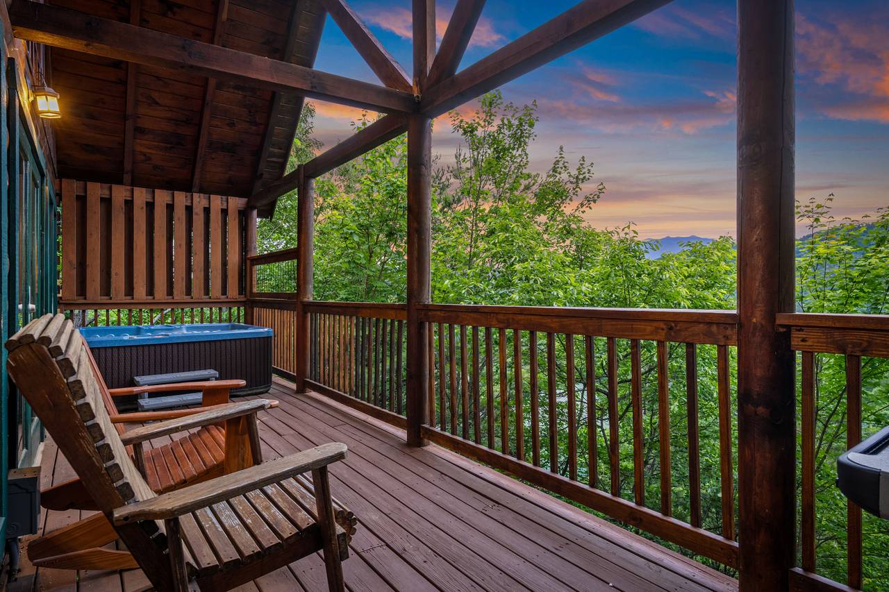 Deck with breathtaking views of the Great Smoky Mountains. Deck with breathtaking views of the Great Smoky Mountains.