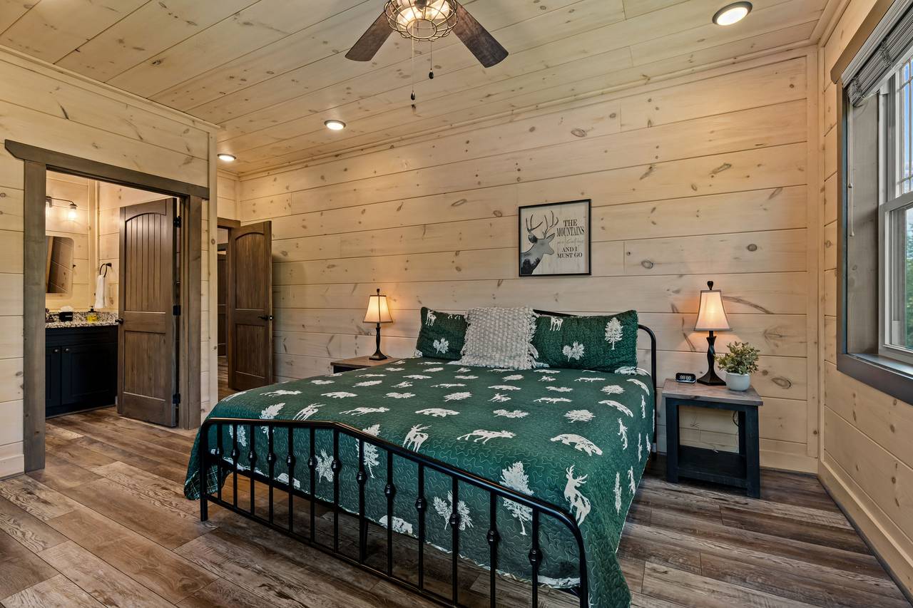 <span class="name">Upper level king bedroom with private ensuite bath</span> <span class="name">Upper level king bedroom with private ensuite bath</span>