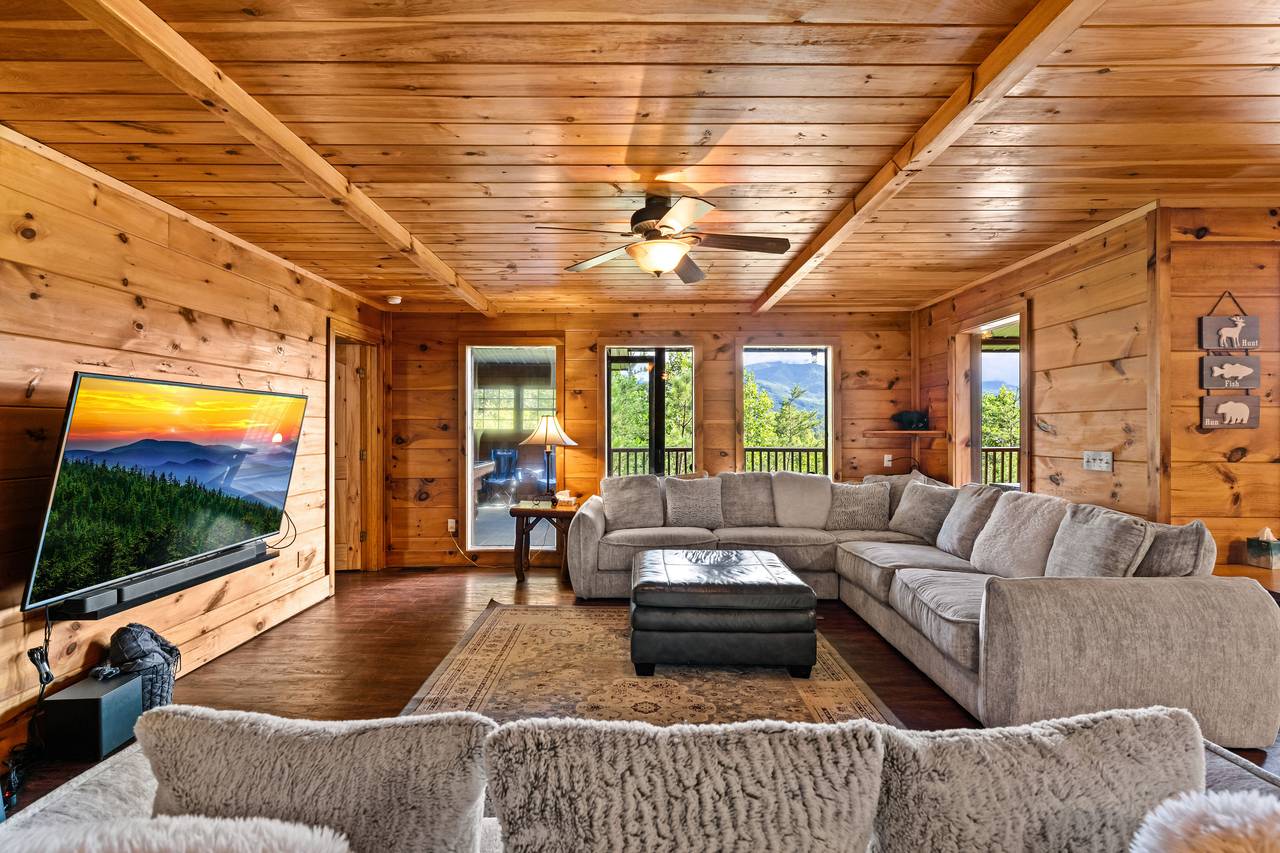 Spacious Living Room with Plush Sectional Spacious Living Room with Plush Sectional