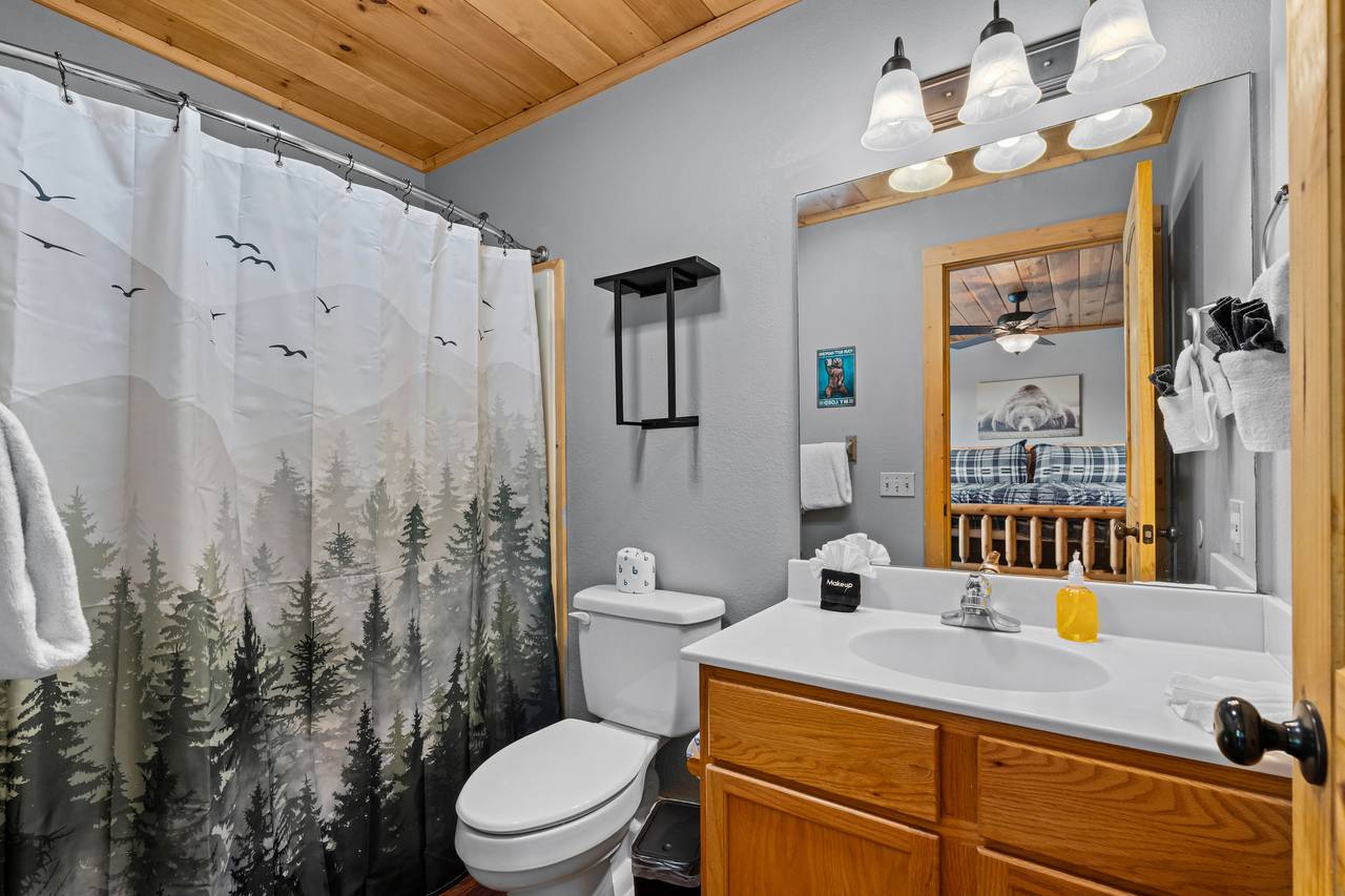 Ensuite full bathroom with tub and shower combo Ensuite full bathroom with tub and shower combo