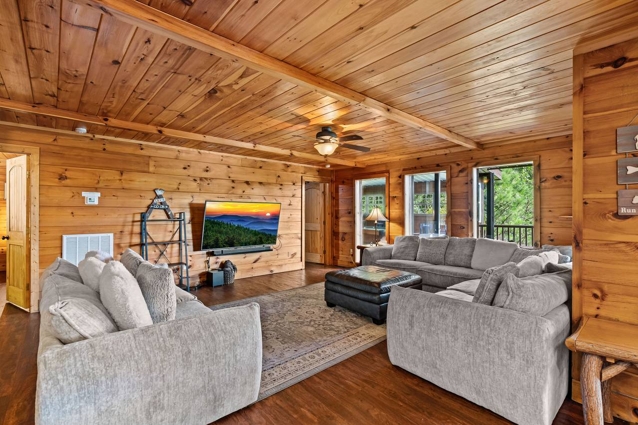 Spacious Living Room with Plush Sectional Spacious Living Room with Plush Sectional