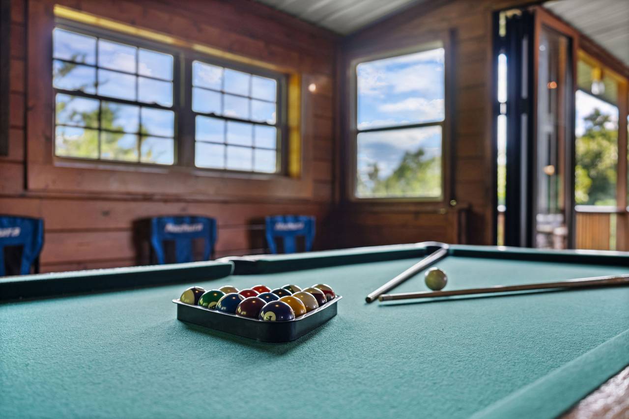 Pool Table in entry level closed-in porch Pool Table in entry level closed-in porch