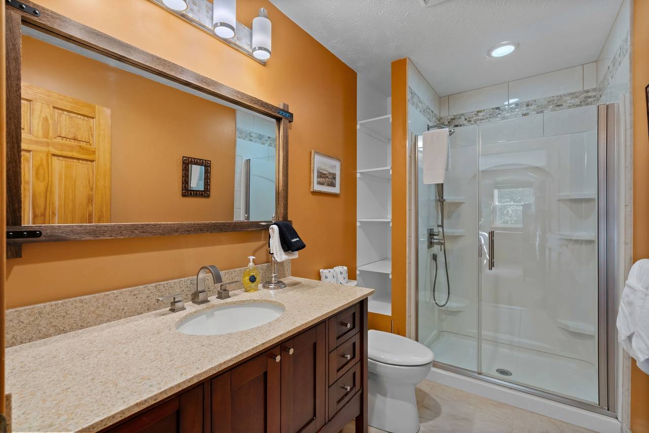 Master bath with walk-in shower Master bath with walk-in shower
