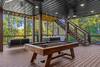 Covered deck with pool table for fun friendly games Covered deck with pool table for fun friendly games