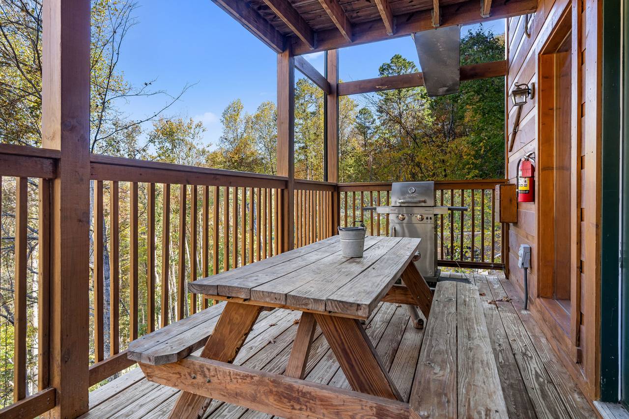 Grill out & dine outdoors at the picnic table on the deck Grill out & dine outdoors at the picnic table on the deck