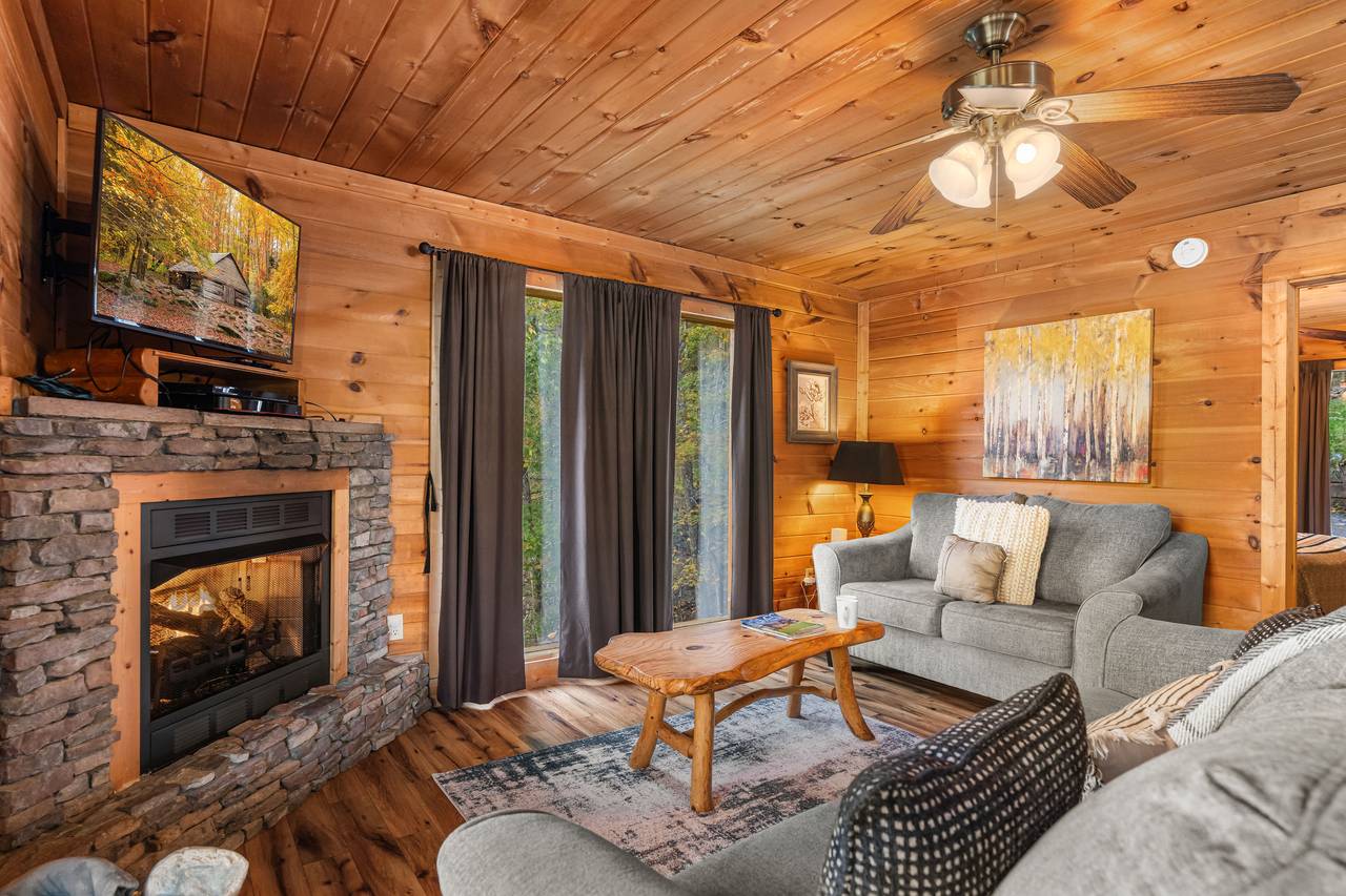 Gas fireplace & comfy seating for movie nights or reading Gas fireplace & comfy seating for movie nights or reading
