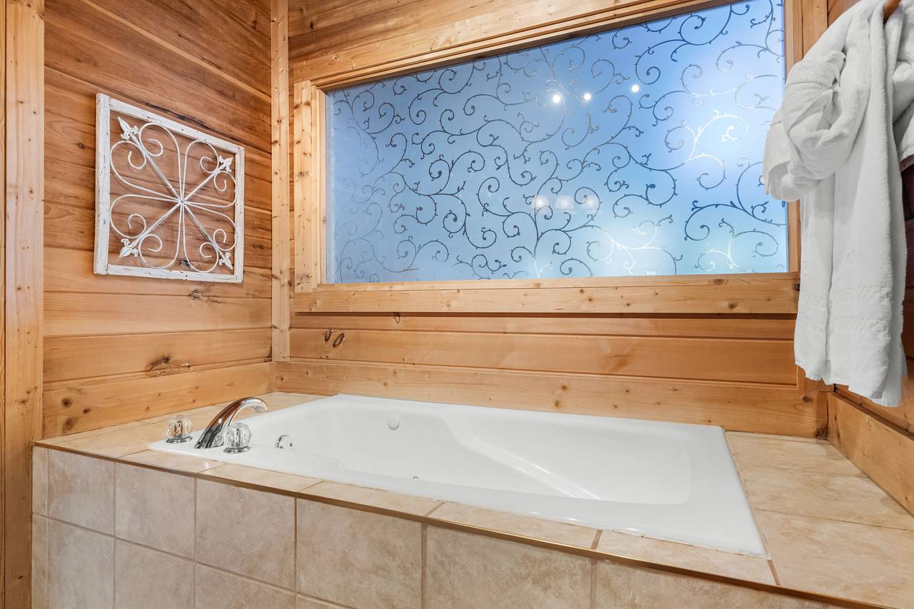 Spa-like bathroom with jetted tub for relaxing soaks Spa-like bathroom with jetted tub for relaxing soaks