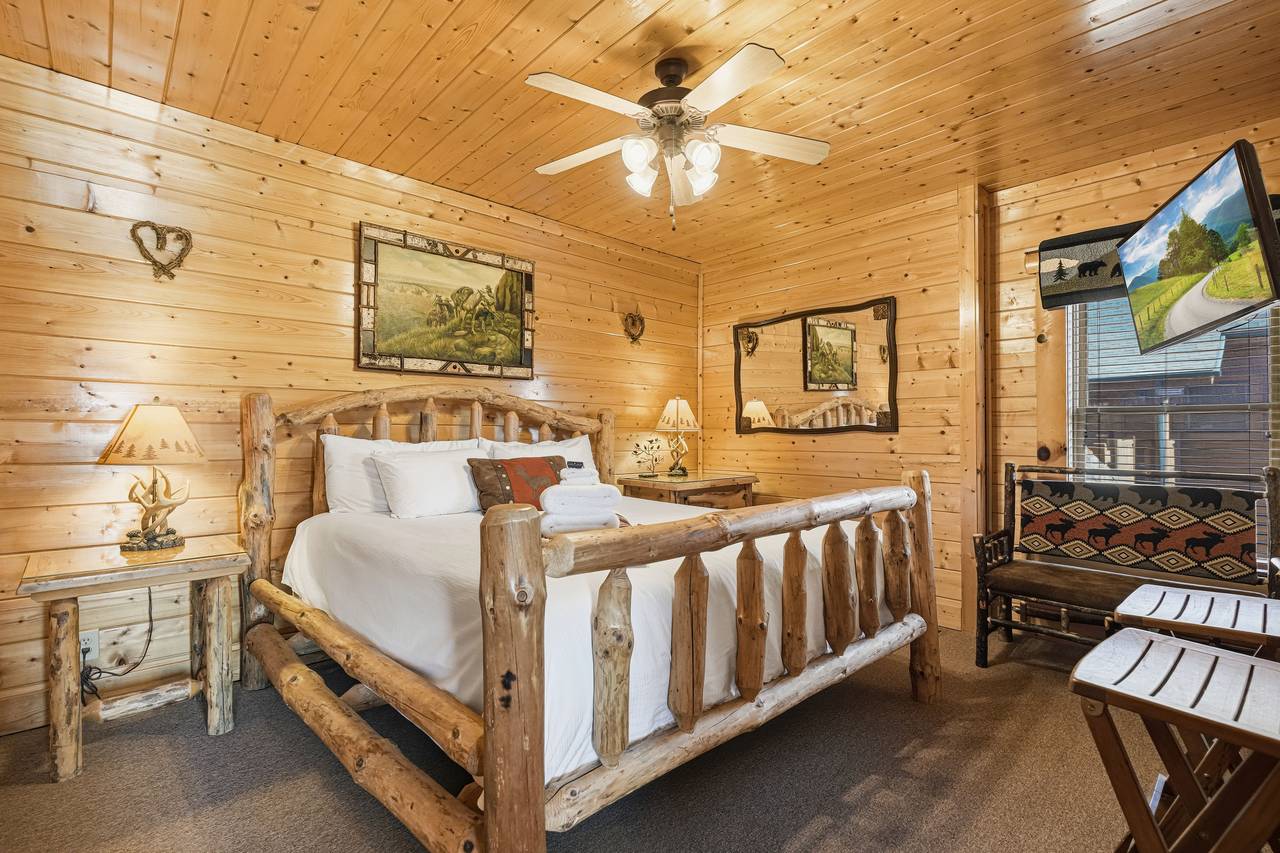 <span class="name">Lower level king bedroom with private bath</span> <span class="name">Lower level king bedroom with private bath</span>