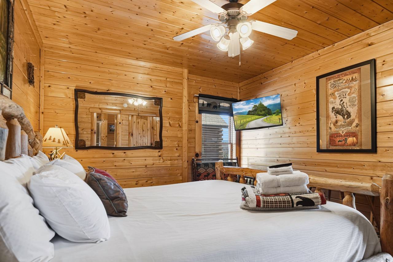 <span class="name">Lower level king bedroom with private bath</span> <span class="name">Lower level king bedroom with private bath</span>