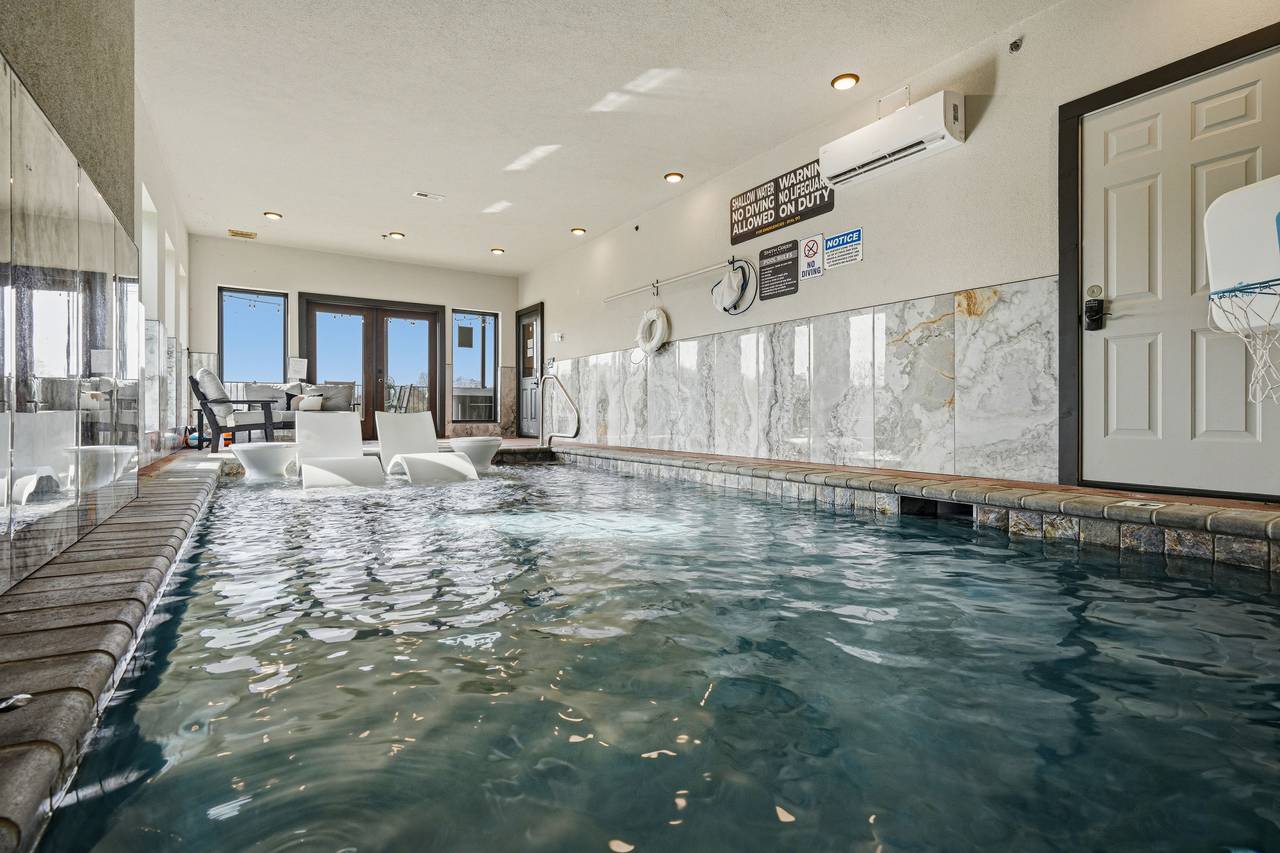 <span class="name">Private indoor heated pool for year-round swimming</span> <span class="name">Private indoor heated pool for year-round swimming</span>