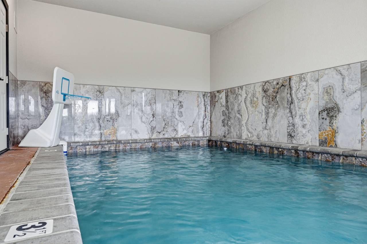 <span class="name">Private indoor heated pool for year-round swimming</span> <span class="name">Private indoor heated pool for year-round swimming</span>