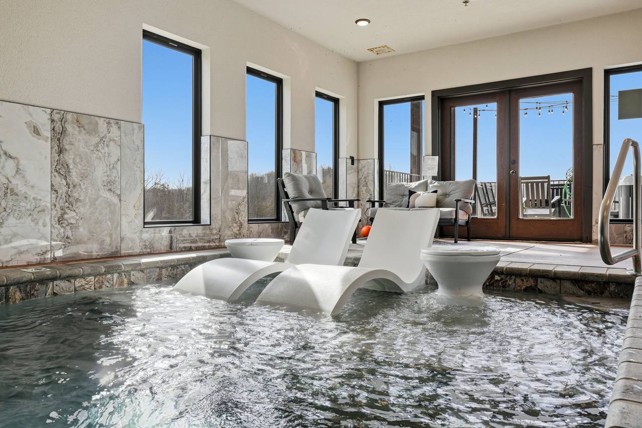 <span class="name">Private indoor heated pool for year-round swimming</span> <span class="name">Private indoor heated pool for year-round swimming</span>