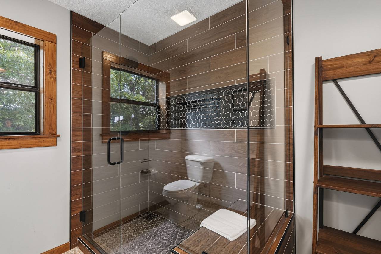 Main-level bathroom with zero-entry shower Main-level bathroom with zero-entry shower