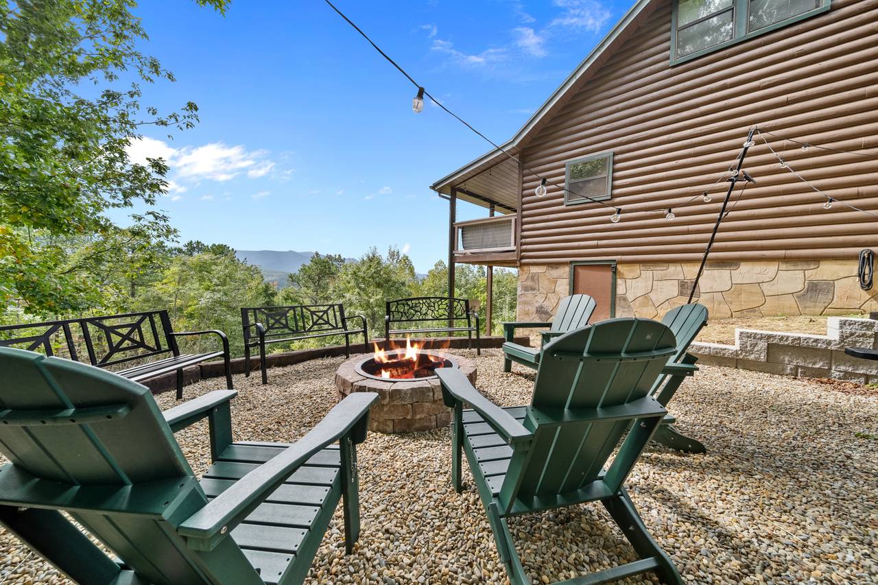 Gather around the outdoor fire pit under the stars Gather around the outdoor fire pit under the stars