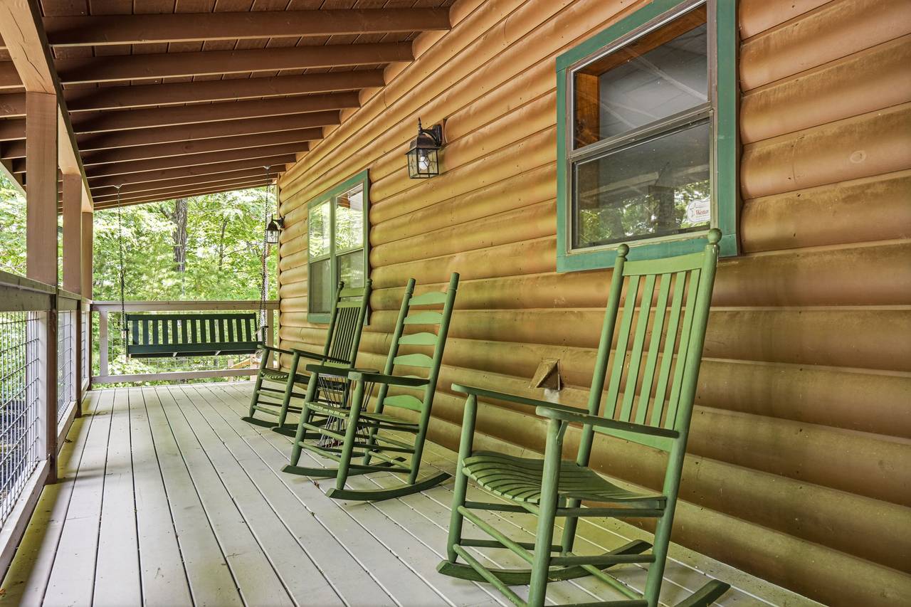 Take in the Smoky Mountain air from the rocking chairs Take in the Smoky Mountain air from the rocking chairs