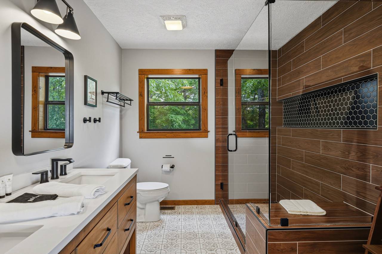 Main-level bathroom with zero-entry shower Main-level bathroom with zero-entry shower