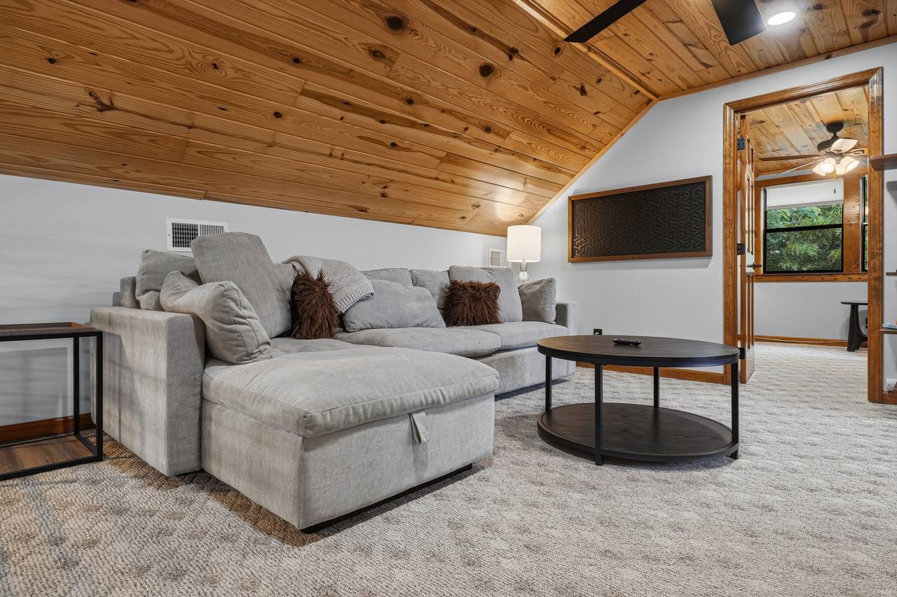 Loft sleeping area with queen sleeper sofa Loft sleeping area with queen sleeper sofa