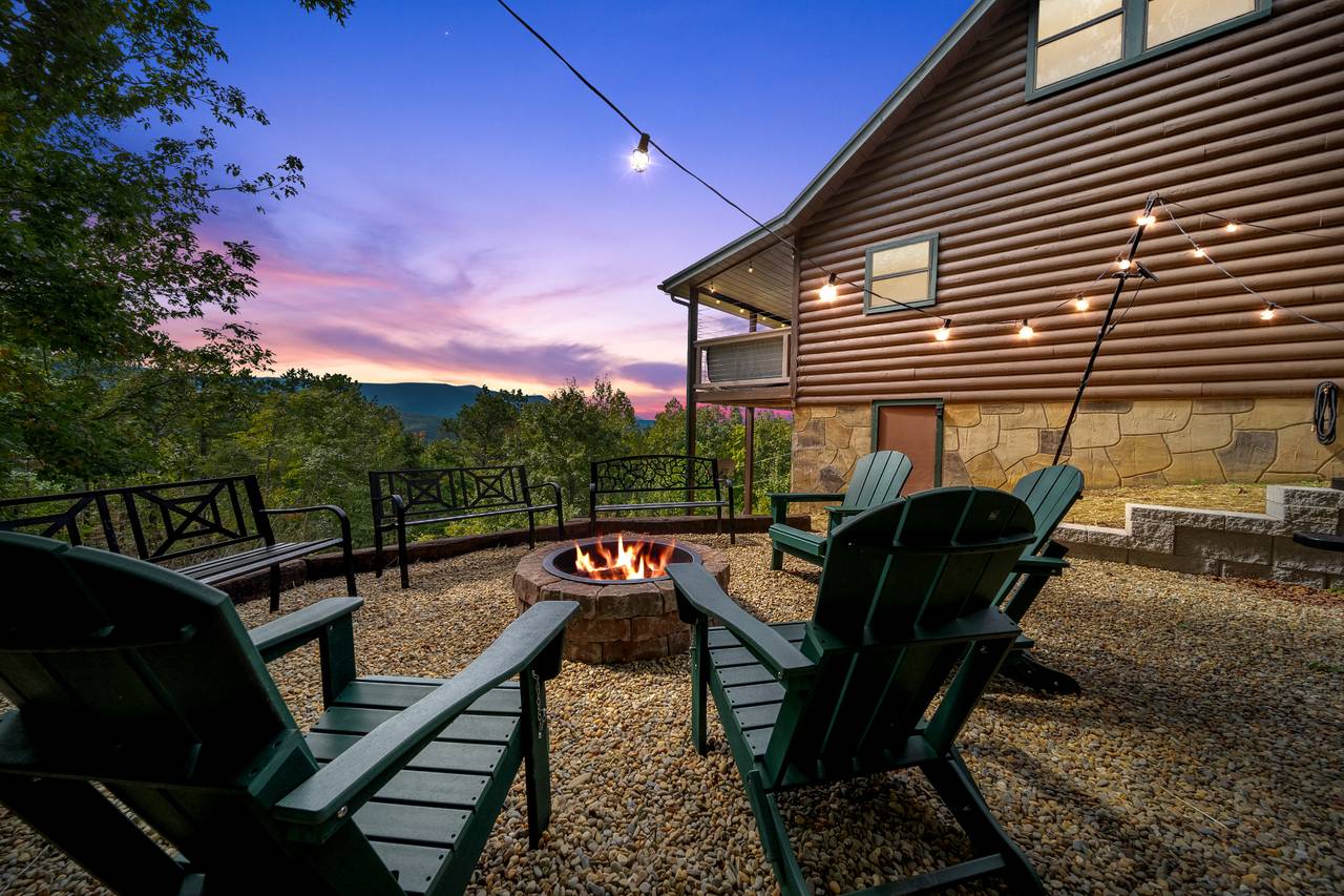Gather around the outdoor fire pit under the stars Gather around the outdoor fire pit under the stars
