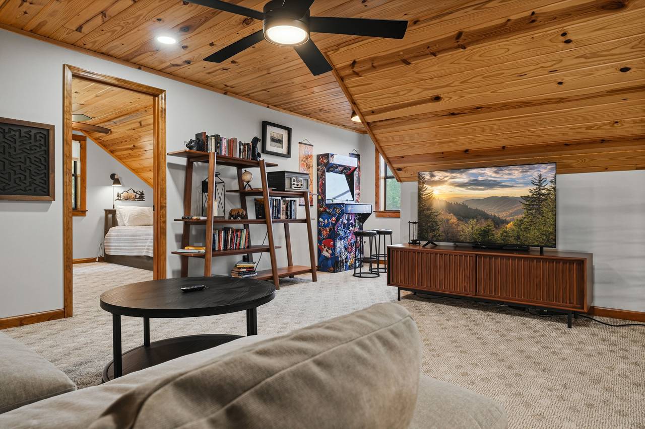 Loft sleeping area with queen sleeper sofa Loft sleeping area with queen sleeper sofa