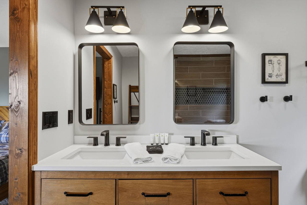 Main-level bathroom with zero-entry shower Main-level bathroom with zero-entry shower