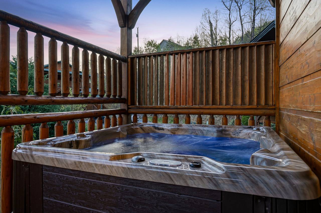 Private hot tub overlooking Smoky Mountain views Private hot tub overlooking Smoky Mountain views