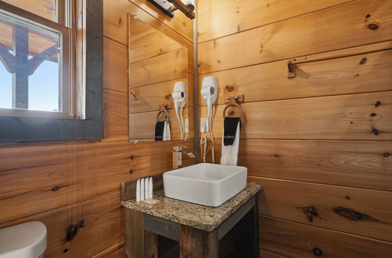 Full bathroom with vertical jetted shower spa Full bathroom with vertical jetted shower spa