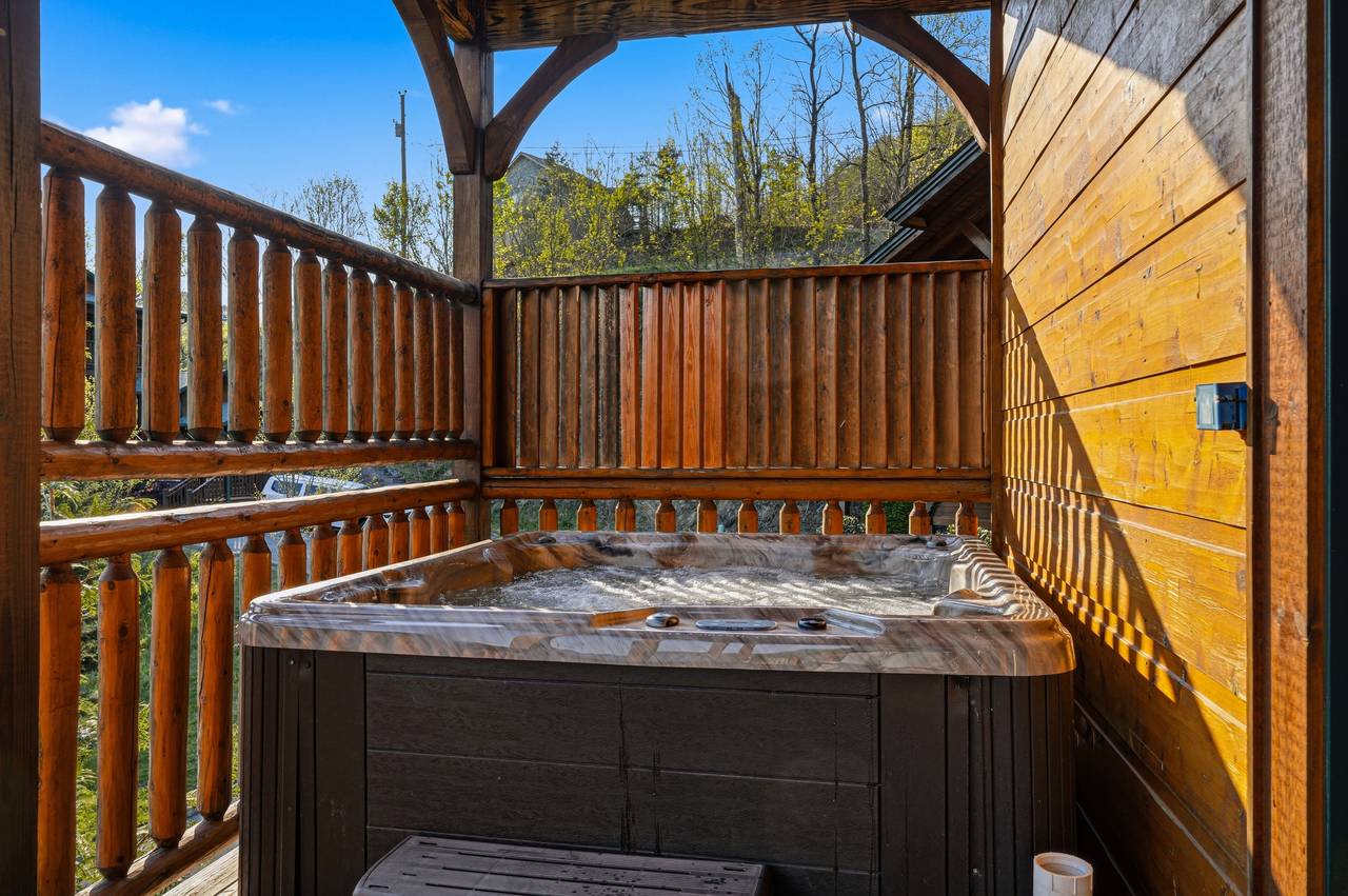 Private hot tub overlooking Smoky Mountain views Private hot tub overlooking Smoky Mountain views
