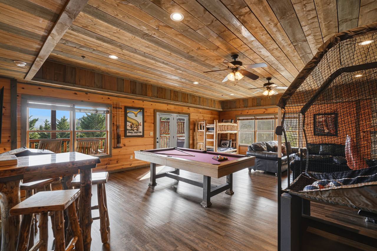 Spacious game room for friendly competition Spacious game room for friendly competition