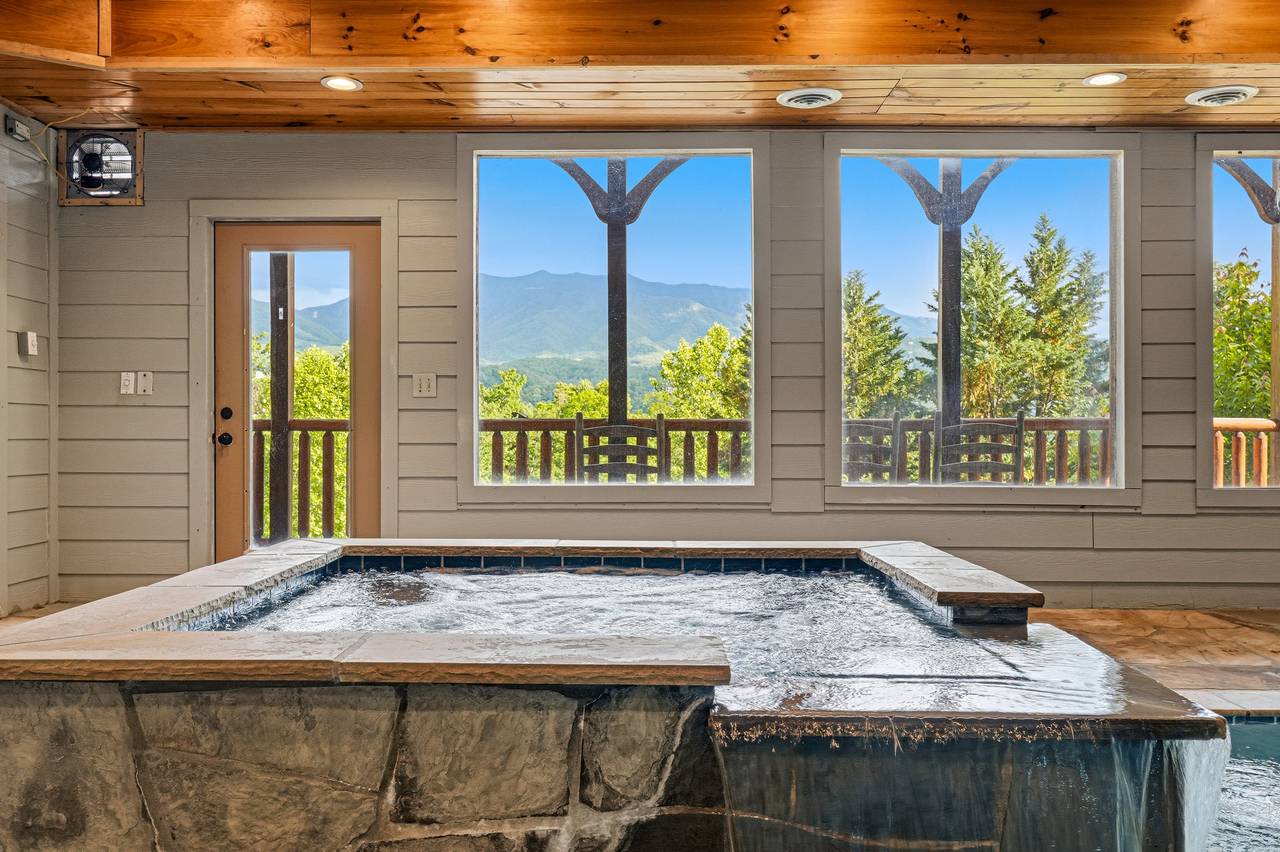 Large Pool Windows Overlooking The Mountains Large Pool Windows Overlooking The Mountains