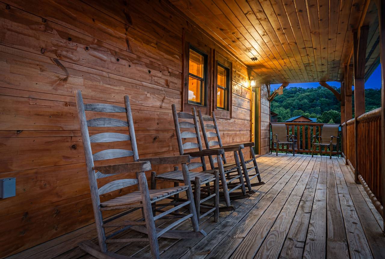 Spacious Deck With Rocking Chairs & Views Spacious Deck With Rocking Chairs & Views