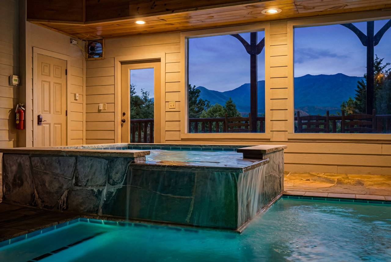 Large Pool Windows Overlooking The Mountains Large Pool Windows Overlooking The Mountains