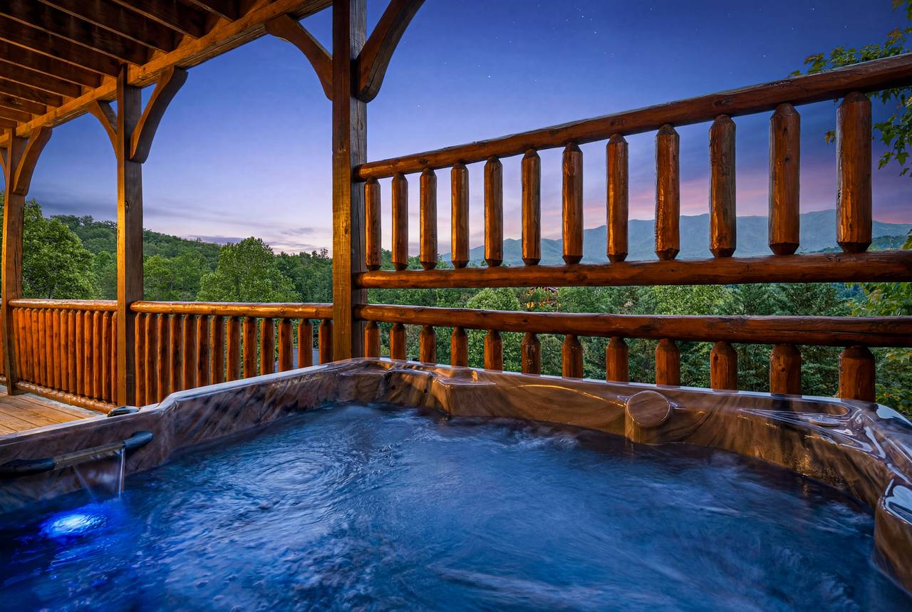 Outdoor Hot Tub With TV & Mountain Views Outdoor Hot Tub With TV & Mountain Views