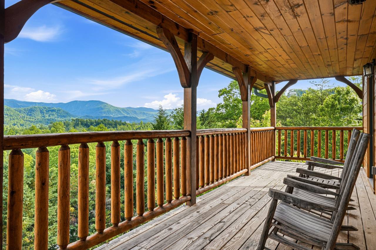 Spacious Deck With Rocking Chairs & Views Spacious Deck With Rocking Chairs & Views