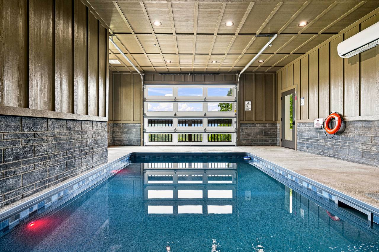 Lower-level heated pool offers fun in every season Lower-level heated pool offers fun in every season