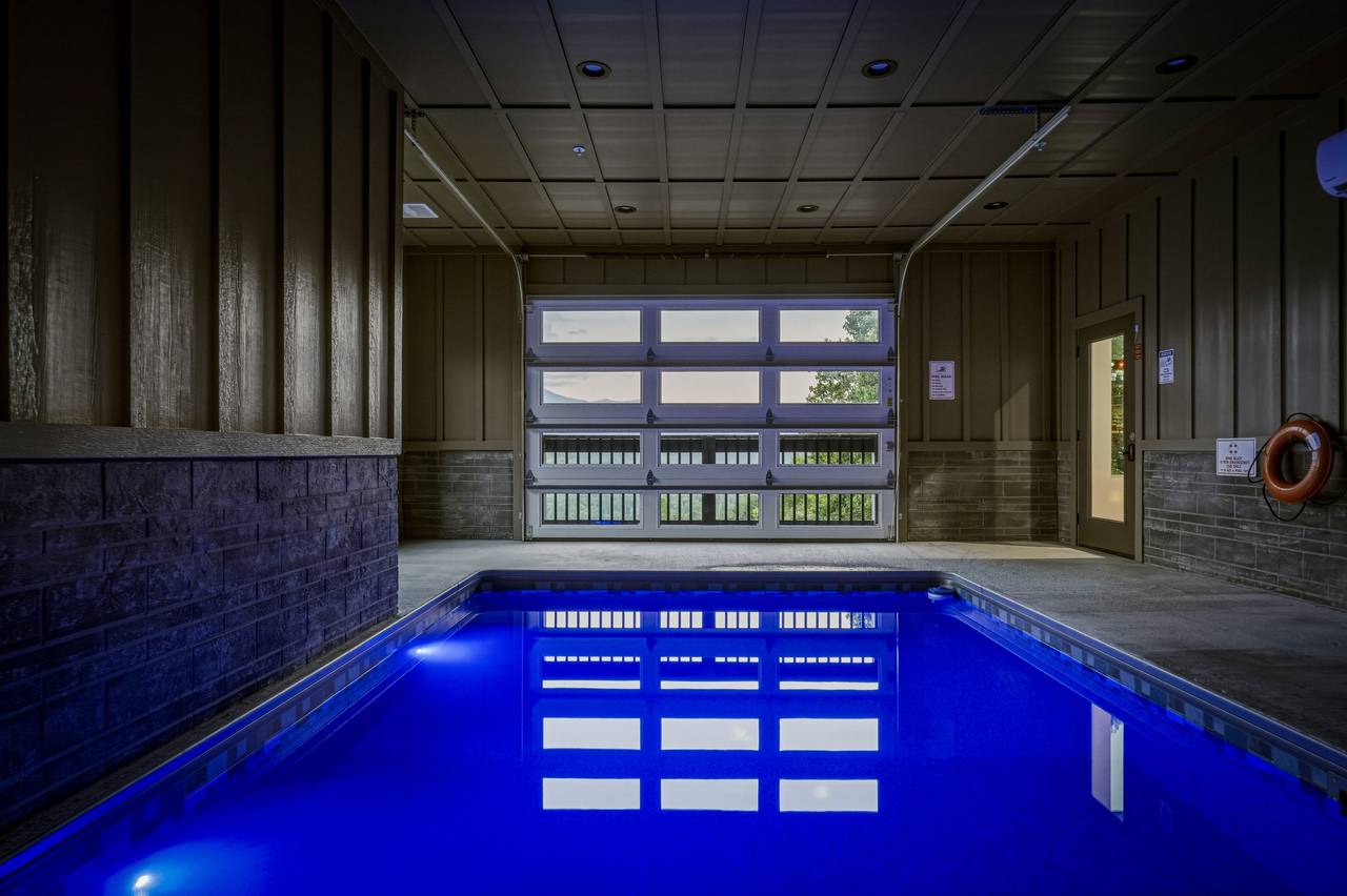 Private indoor heated pool for year-round swimming fun Private indoor heated pool for year-round swimming fun