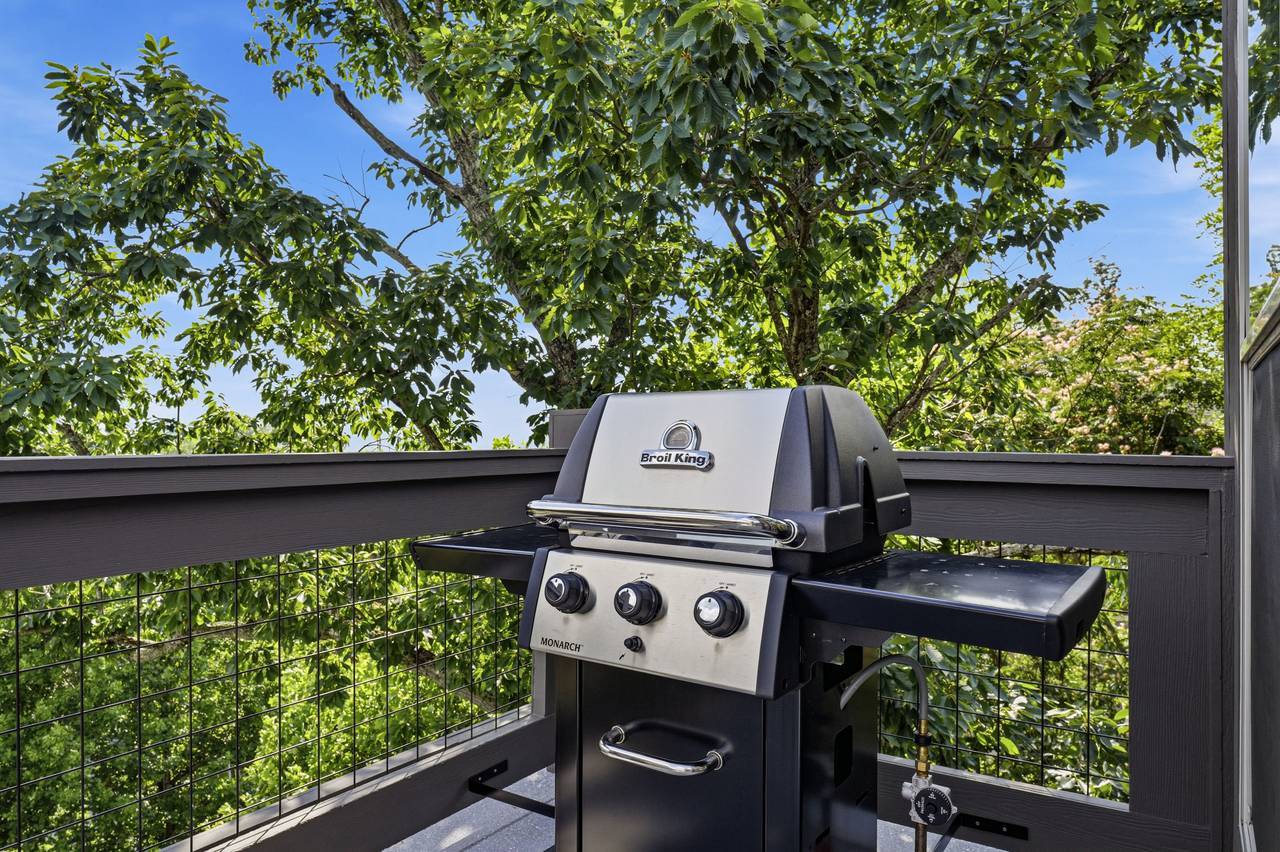 Gas grill ready for cookouts during your mountain stay Gas grill ready for cookouts during your mountain stay