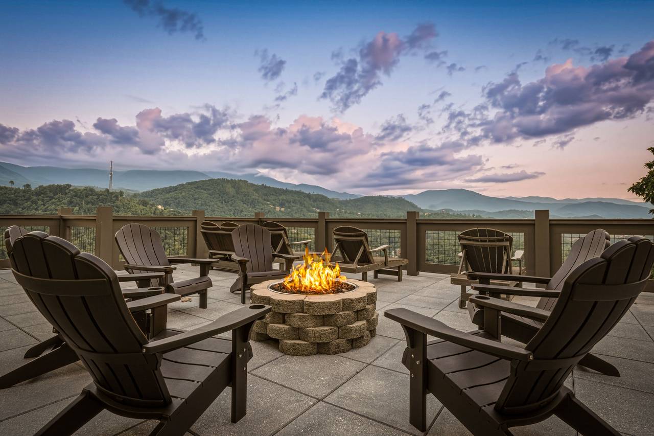 Gather around the rooftop gas fire pit with mountain views Gather around the rooftop gas fire pit with mountain views