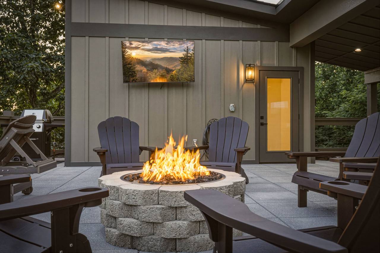 Private rooftop oasis with hot tub, fire pit & seating Private rooftop oasis with hot tub, fire pit & seating