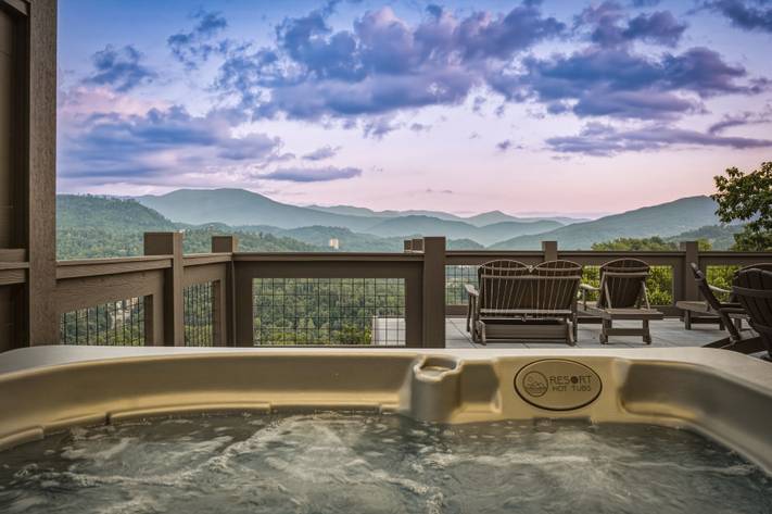 Private rooftop hot tub with sweeping mountain views Private rooftop hot tub with sweeping mountain views