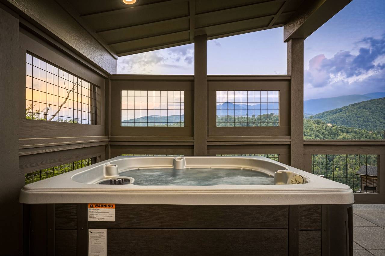 Relax in the rooftop hot tub under the Smoky Mountain sky Relax in the rooftop hot tub under the Smoky Mountain sky