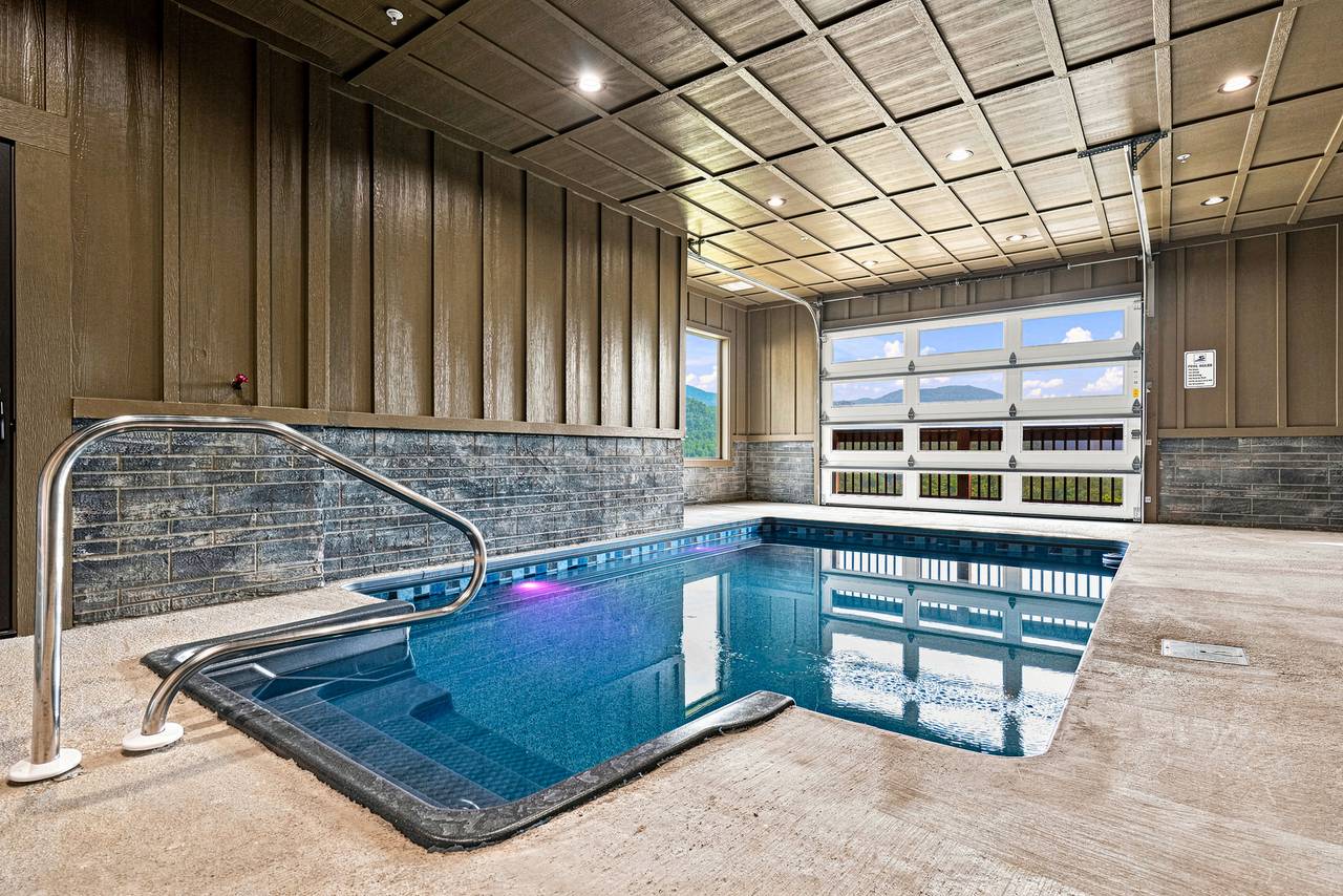 Private indoor heated pool for year-round swimming fun Private indoor heated pool for year-round swimming fun